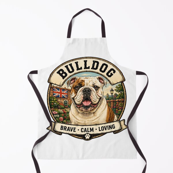 Item preview, Bulldog - Brave, Calm, Loving - Vintage Dog Badge designed and sold by TheCanineCanvas.