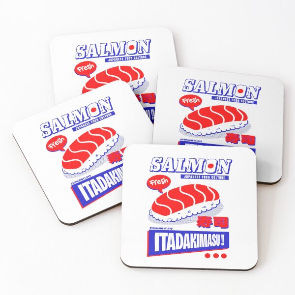 Item preview, Retro Pop Art Salmon Sushi Poster Design designed and sold by Sulaiman4.