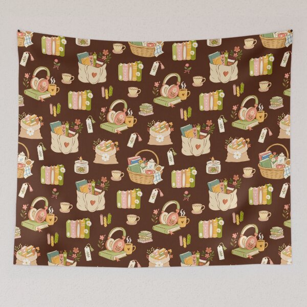 Item preview, Cozy Reading Bibliophile Vintage Aesthetic Pattern designed and sold by Chromaovo.