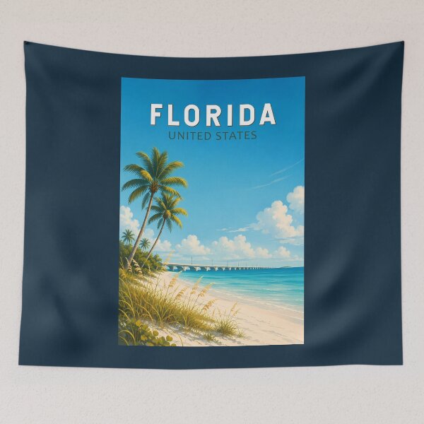 Item preview, Florida Illustration Travel Art Vintage designed and sold by KrisSidDesigns.