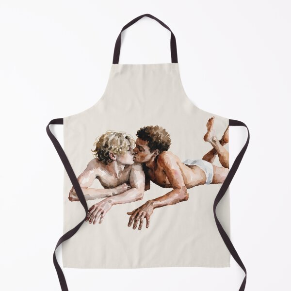 Item preview, Young Kiss - Watercolor Portrait of Two Young Men designed and sold by gayishdesign.