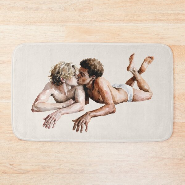 Item preview, Young Kiss - Watercolor Portrait of Two Young Men designed and sold by gayishdesign.