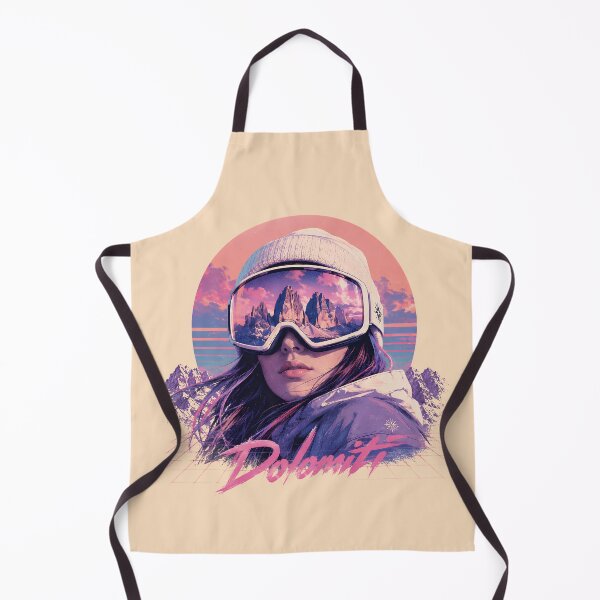 Item preview, Tre Cime di Lavaredo Dolomites Ski Snowboard Retro Synthwave Art designed and sold by SlothcoreVibes.