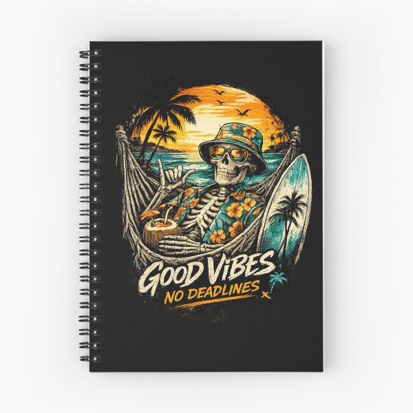 Item preview, Good Vibes No Deadlines | Skeleton Hammock Summer Streetwear T-Shirt designed and sold by Cotton-Vibe.