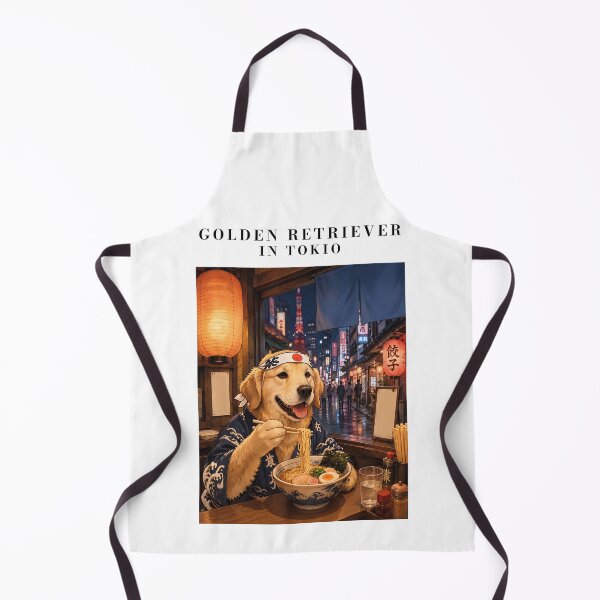 Item preview, Golden Retriever eating ramen in Tokyo. designed and sold by Nomad-Paws.