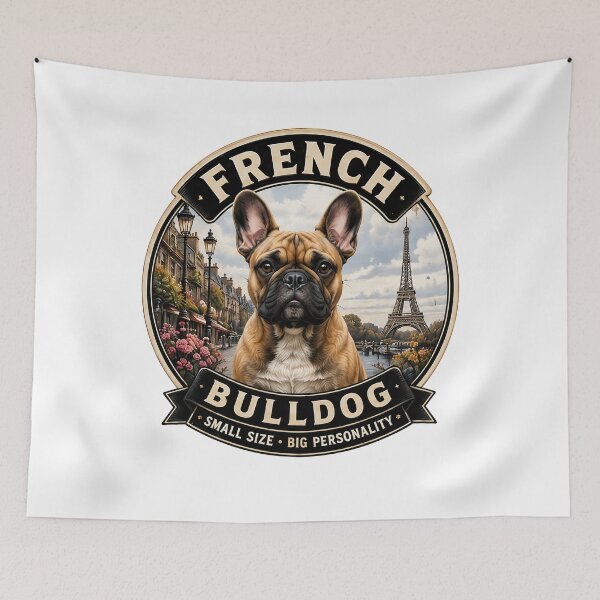 Item preview, French Bulldog - Small Size, Big Personality - Vintage Dog Badge designed and sold by TheCanineCanvas.