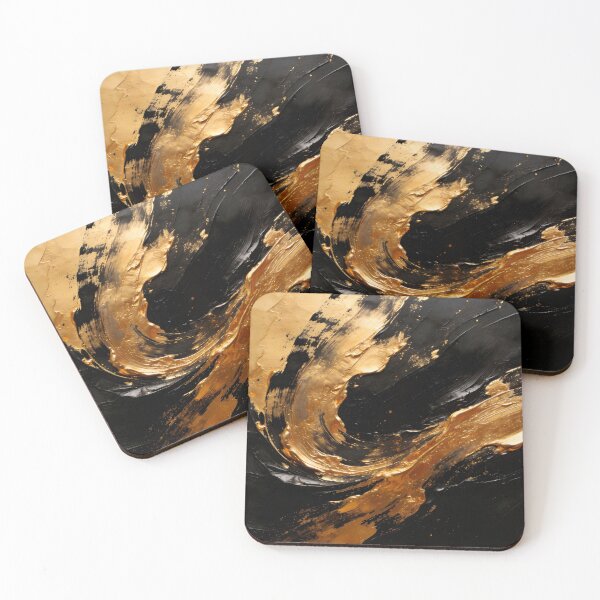 Item preview, Golden swirl on black background designed and sold by paulrommer.