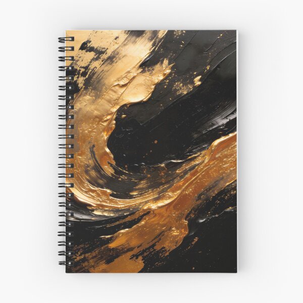 Item preview, Golden swirl on black background designed and sold by paulrommer.