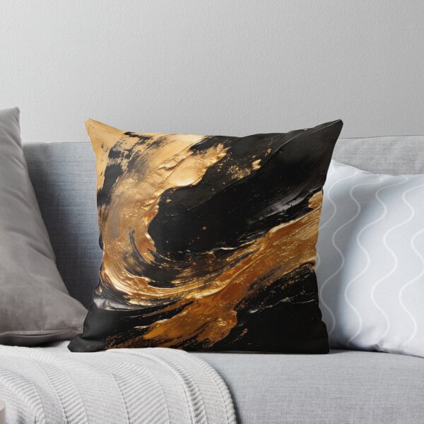 Item preview, Golden swirl on black background designed and sold by paulrommer.