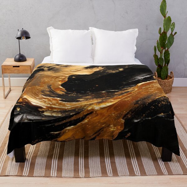 Item preview, Golden swirl on black background designed and sold by paulrommer.