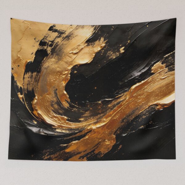 Item preview, Golden swirl on black background designed and sold by paulrommer.