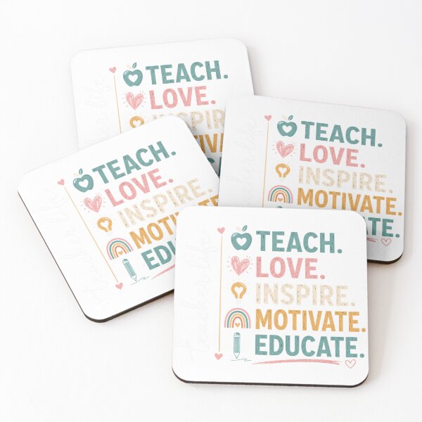 Item preview, Teach Love Inspire Motivate Educate Teacher Quote designed and sold by DigishopArte ⭐⭐⭐⭐⭐.