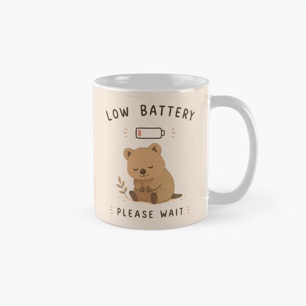 Item preview, Low Battery Please Wait Cute Sleeping Quokka Funny Tired Animal T-Shirt designed and sold by happyrays.