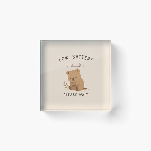 Item preview, Low Battery Please Wait Cute Sleeping Quokka Funny Tired Animal T-Shirt designed and sold by happyrays.