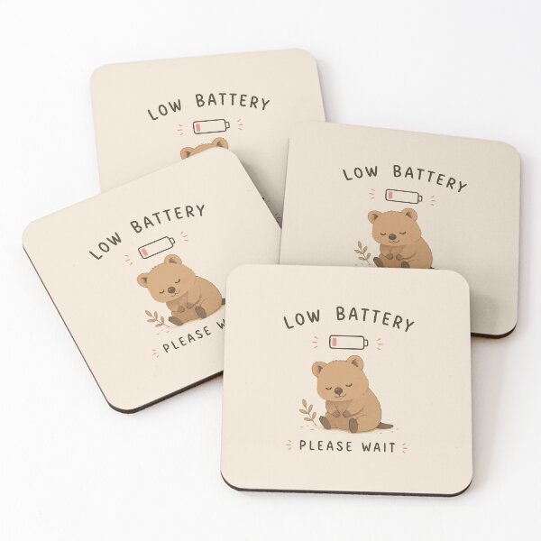 Item preview, Low Battery Please Wait Cute Sleeping Quokka Funny Tired Animal T-Shirt designed and sold by happyrays.
