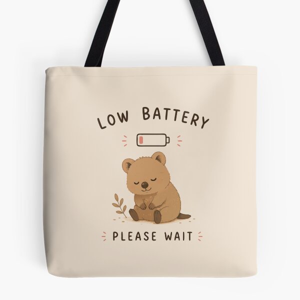 Item preview, Low Battery Please Wait Cute Sleeping Quokka Funny Tired Animal T-Shirt designed and sold by happyrays.