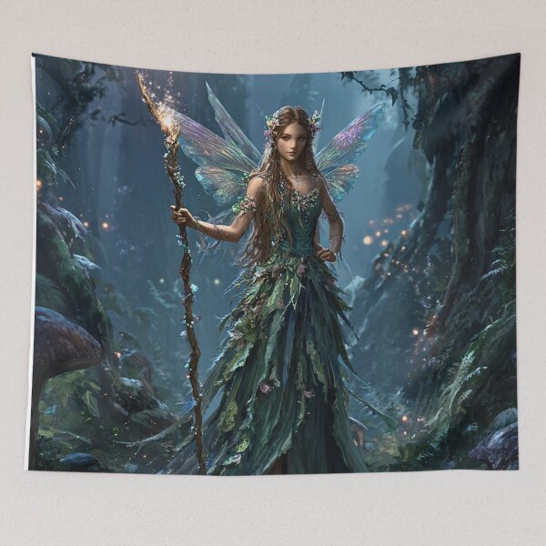 Item preview, Enchanted Forest Fairy With Magic Staff designed and sold by Storybook Botanica.