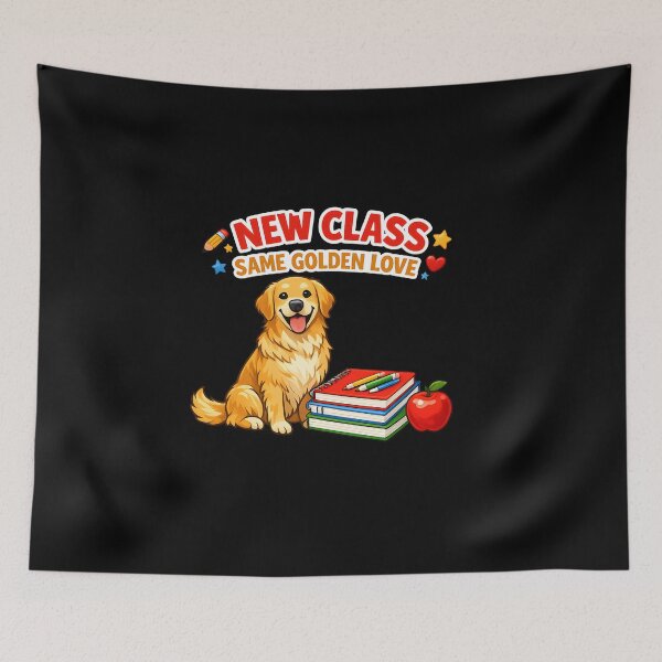 Item preview, New Class Same Golden Love Golden Retriever Back to School Teacher Design designed and sold by Sahil Randhawa.