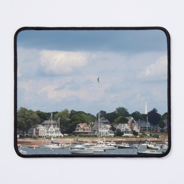 Item preview, Seagull in Flight over Salem Sailboats designed and sold by HematiteDesign.