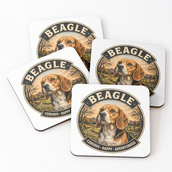 Item preview, Beagle - Curious, Happy, Adventurous - Vintage Dog Badge designed and sold by TheCanineCanvas.