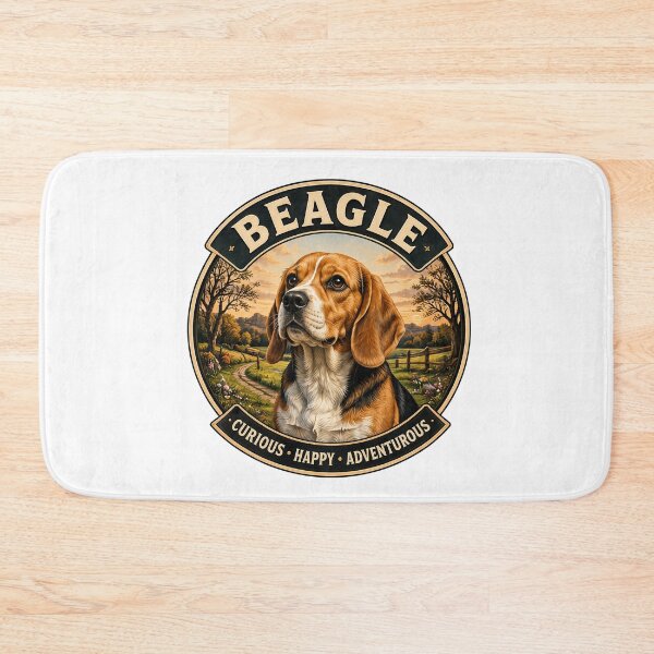 Item preview, Beagle - Curious, Happy, Adventurous - Vintage Dog Badge designed and sold by TheCanineCanvas.