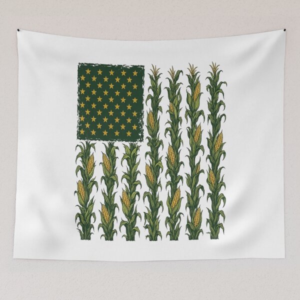 Item preview, American Flag Corn Field Farmer Patriotic on Back Farm Flag designed and sold by clothesy7.