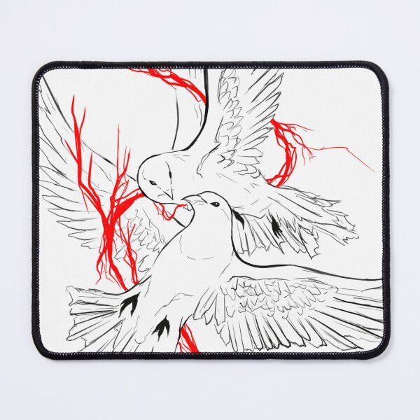 Item preview, Copy of Love Birds – Romantic Doves Line Art Illustration designed and sold by Evv_u.