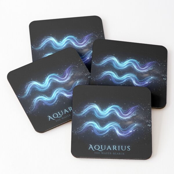 Item preview, Luminous Aquarius Zodiac Sign - Glowing Cosmic Water Bearer designed and sold by Bernard03.
