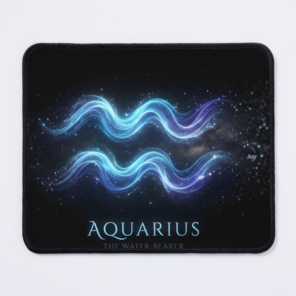 Item preview, Luminous Aquarius Zodiac Sign - Glowing Cosmic Water Bearer designed and sold by Bernard03.