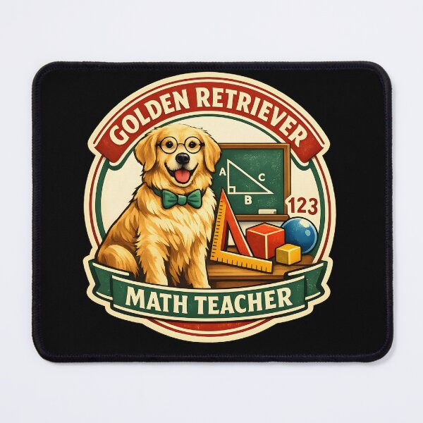 Item preview, Golden Retriever Math Teacher Dog Lover Back to School Design designed and sold by Sahil Randhawa.