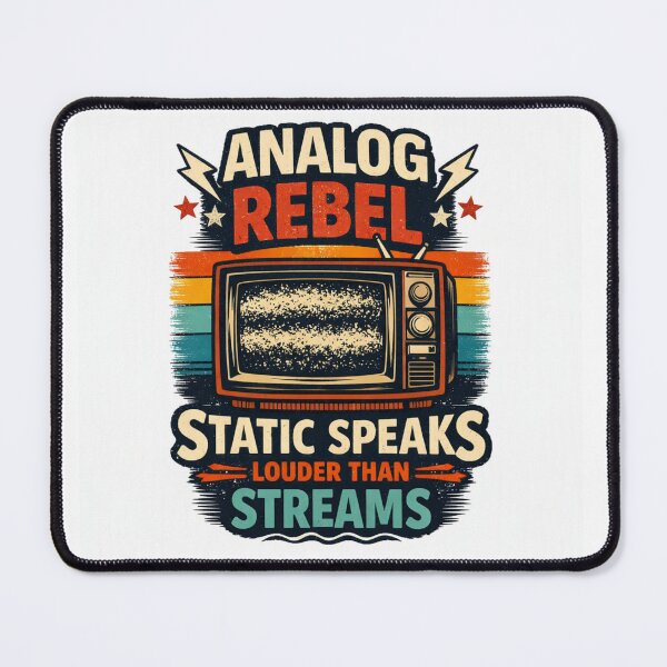 Item preview, ANALOG REBEL – STATIC SPEAKS LOUDER THAN STREAMS. designed and sold by Selfique Bloom.