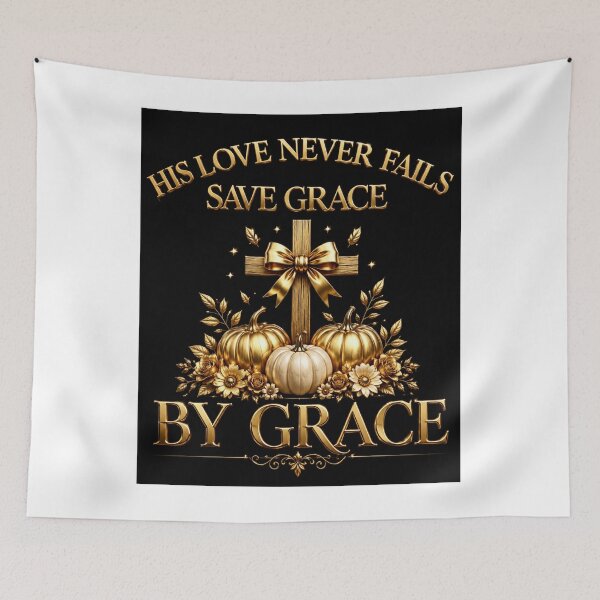 Item preview, His Love Never Fails, Saved By Grace - Luxury Gold Cross & Pumpkins designed and sold by KINGDOM GOLD STUDIO.