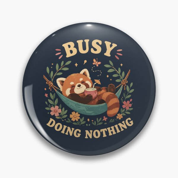 Item preview, Busy Doing Nothing Cute Red Panda Relaxing Funny Introvert Animal T-Shirt designed and sold by happyrays.