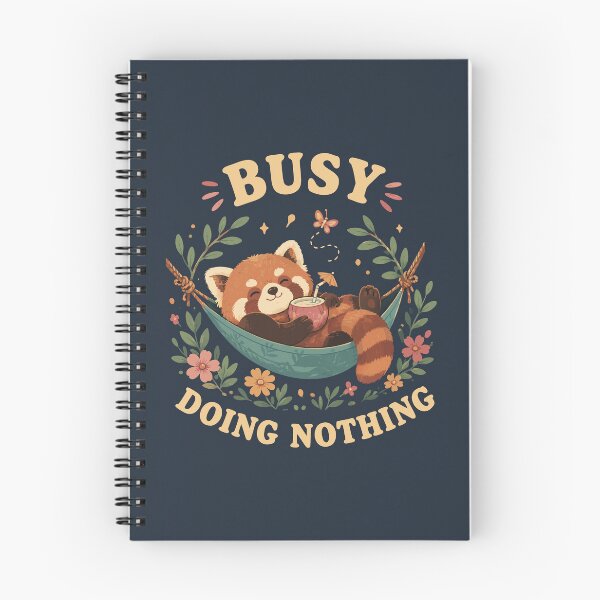 Item preview, Busy Doing Nothing Cute Red Panda Relaxing Funny Introvert Animal T-Shirt designed and sold by happyrays.
