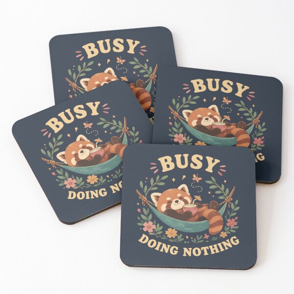 Item preview, Busy Doing Nothing Cute Red Panda Relaxing Funny Introvert Animal T-Shirt designed and sold by happyrays.