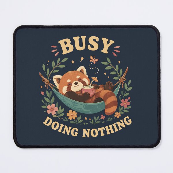 Item preview, Busy Doing Nothing Cute Red Panda Relaxing Funny Introvert Animal T-Shirt designed and sold by happyrays.