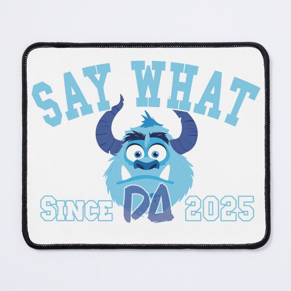 Item preview, Say What Vintage Varsity Mascot Cute Blue Monster Horns Athletic College Streetwear Graphic designed and sold by DesignArtist.ia.