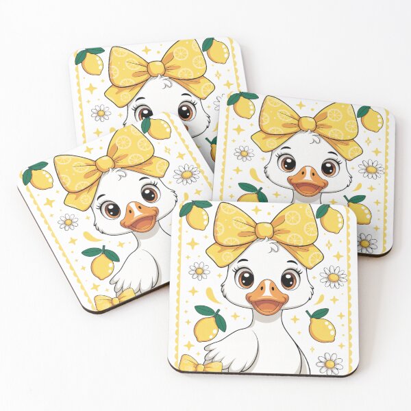 Item preview, Cute Lemon Duck Cartoon – Kawaii Yellow Bow Aesthetic Graphic designed and sold by Zebaiche.