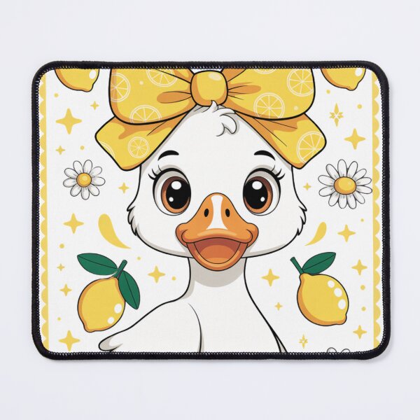 Item preview, Cute Lemon Duck Cartoon – Kawaii Yellow Bow Aesthetic Graphic designed and sold by Zebaiche.