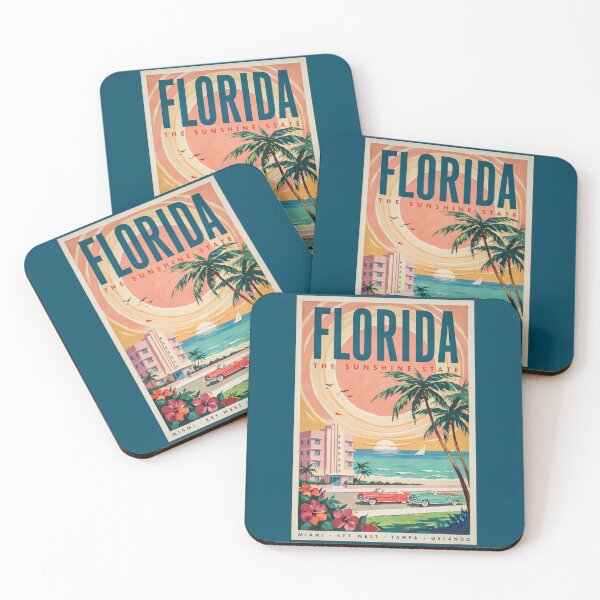 Item preview, Florida Coast Cars Illustration Travel Art Vintage designed and sold by KrisSidDesigns.