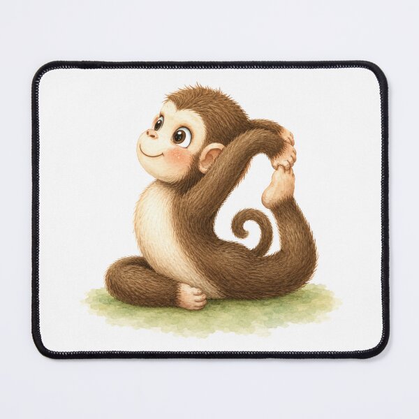 Item preview, King Pigeon Monkey Yoga Watercolor Print designed and sold by YogiAnimalArt.