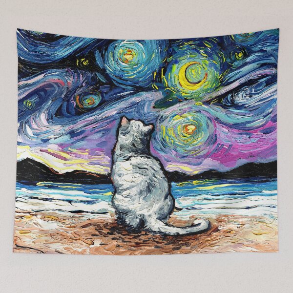 Item preview, White Cat Night 2 designed and sold by AjaTrier.
