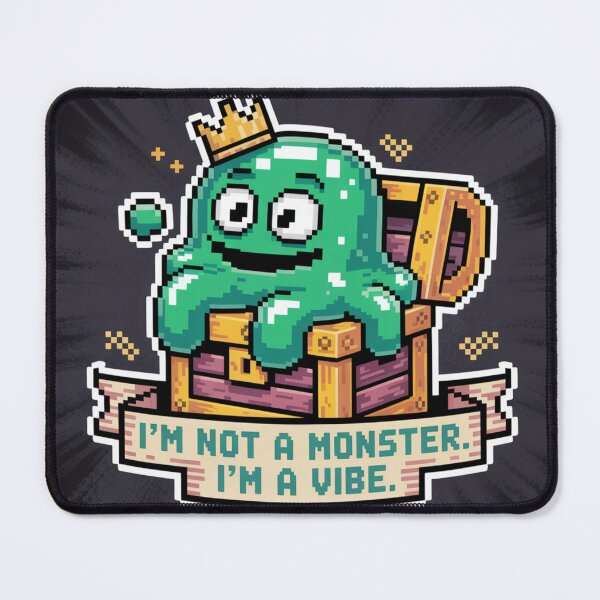 Item preview, I'm Not a Monster I'm a Vibe - Slime King Pixel Art designed and sold by Arobinoz.