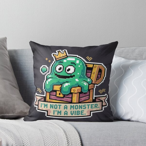 Item preview, I'm Not a Monster I'm a Vibe - Slime King Pixel Art designed and sold by Arobinoz.