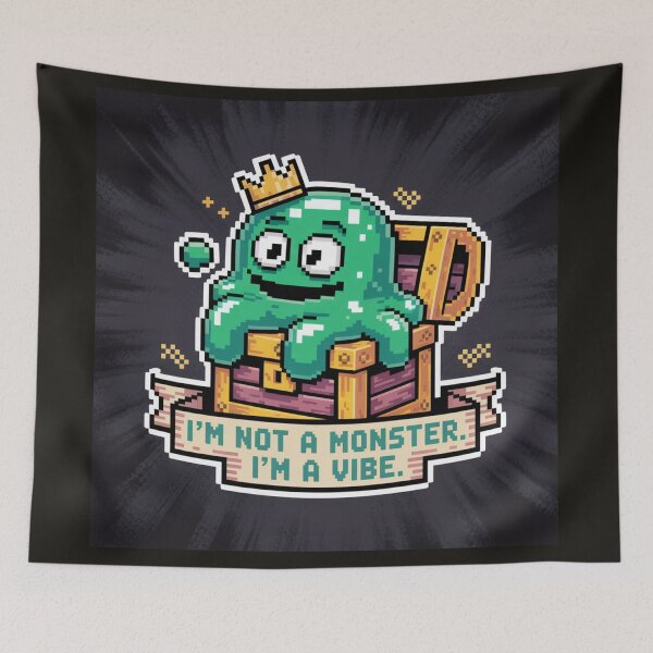 Item preview, I'm Not a Monster I'm a Vibe - Slime King Pixel Art designed and sold by Arobinoz.