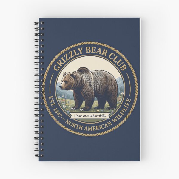Item preview, Grizzly Bear Club Vintage Badge North American Wildlife designed and sold by CalmCapy Co.
