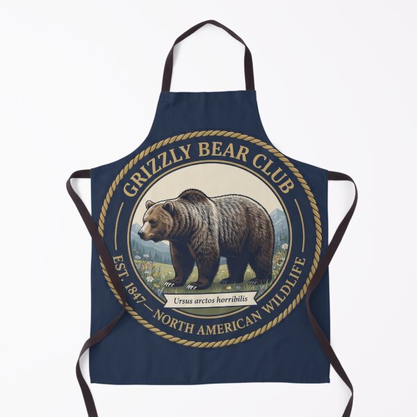 Item preview, Grizzly Bear Club Vintage Badge North American Wildlife designed and sold by CalmCapy Co.