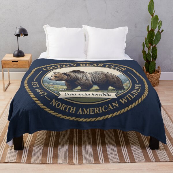 Item preview, Grizzly Bear Club Vintage Badge North American Wildlife designed and sold by CalmCapy Co.