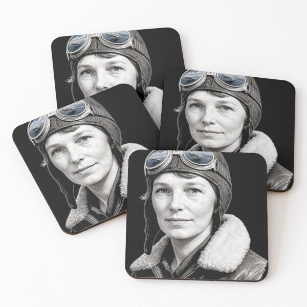 Item preview, Amelia Earhart Aviation Pioneer Reflection Portrai designed and sold by Reljadesign.