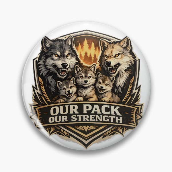 Item preview, Wolf Family Our Pack Our Strength Emblem designed and sold by CreativeMindsetLab.